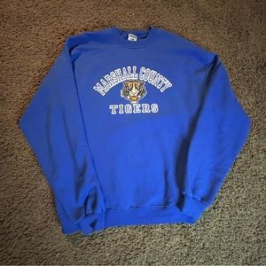 Jerzees Marshall County Tigers Spellout crewneck sweatshirt LARGE